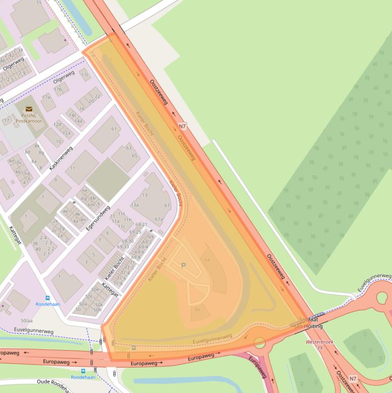 Kaart van postcodegebied 9723JB.