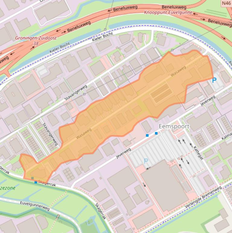 Kaart van postcodegebied 9723JD.