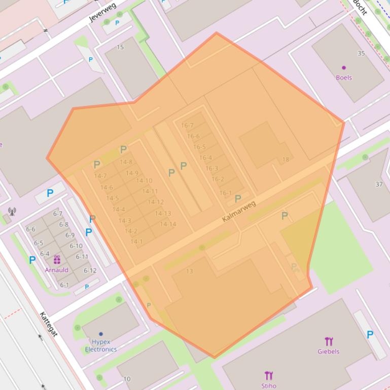 Kaart van postcodegebied 9723JG.