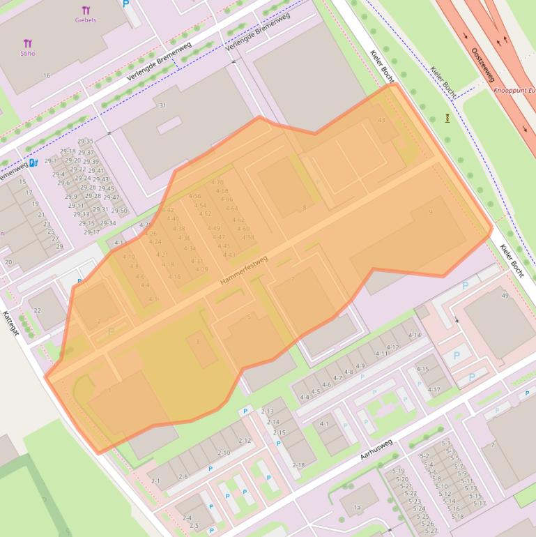 Kaart van postcodegebied 9723JH.