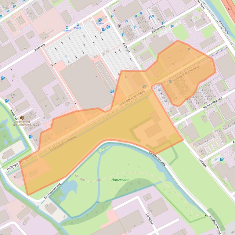 Kaart van postcodegebied 9723JV.