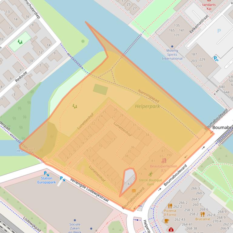 Kaart van postcodegebied 9723KA.