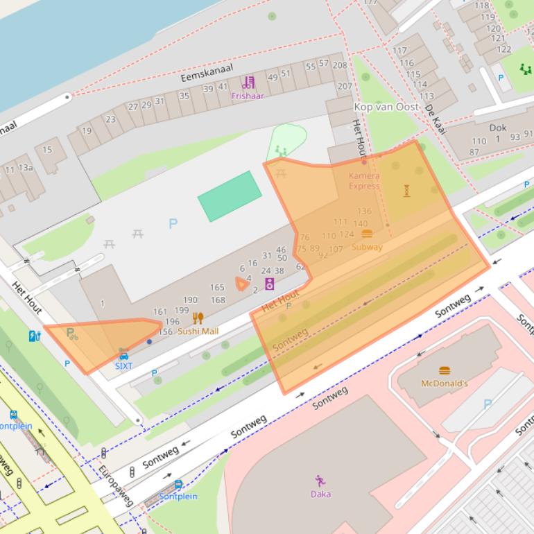 Kaart van postcodegebied 9723LB.