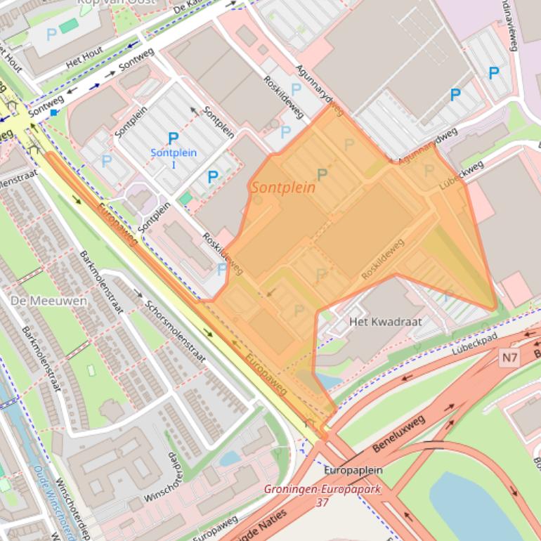 Kaart van postcodegebied 9723MA.