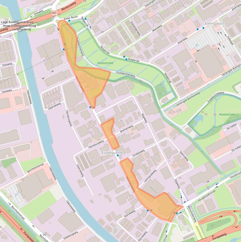 Kaart van postcodegebied 9723TK.