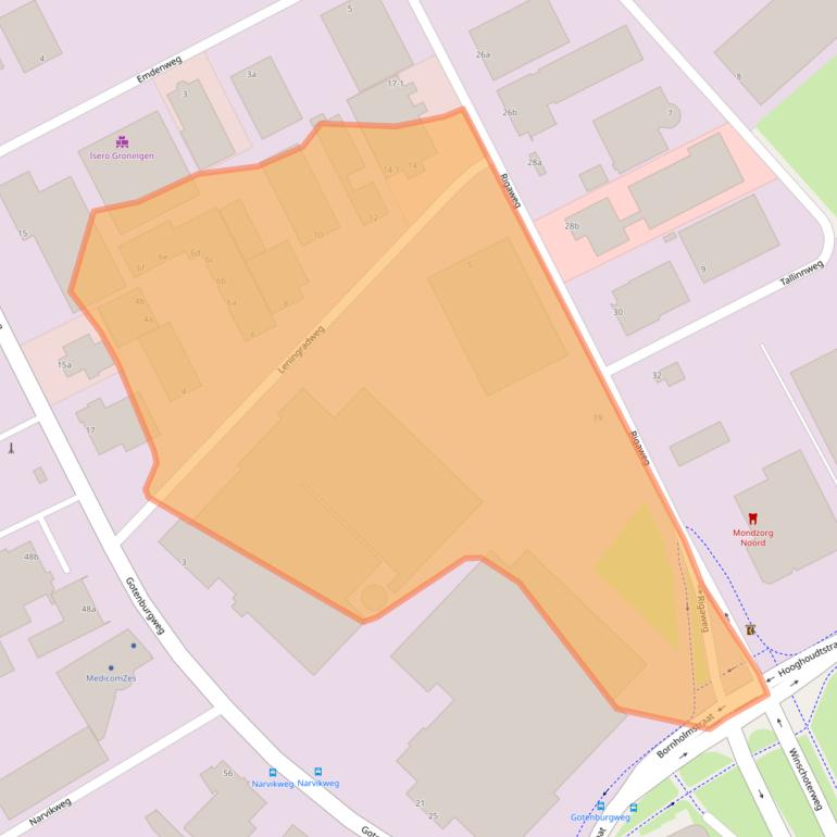 Kaart van postcodegebied 9723TP.