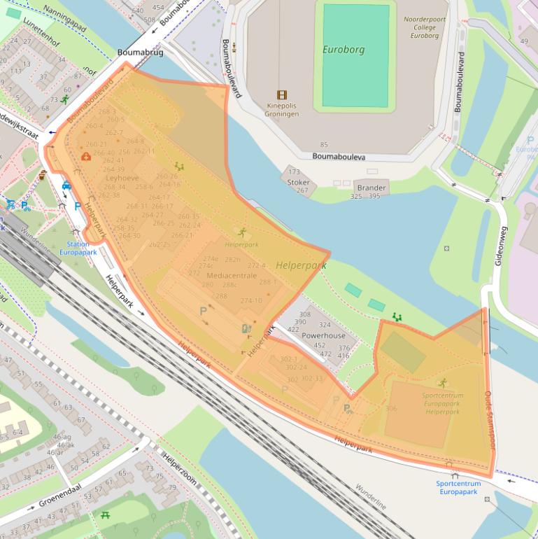 Kaart van postcodegebied 9723ZA.