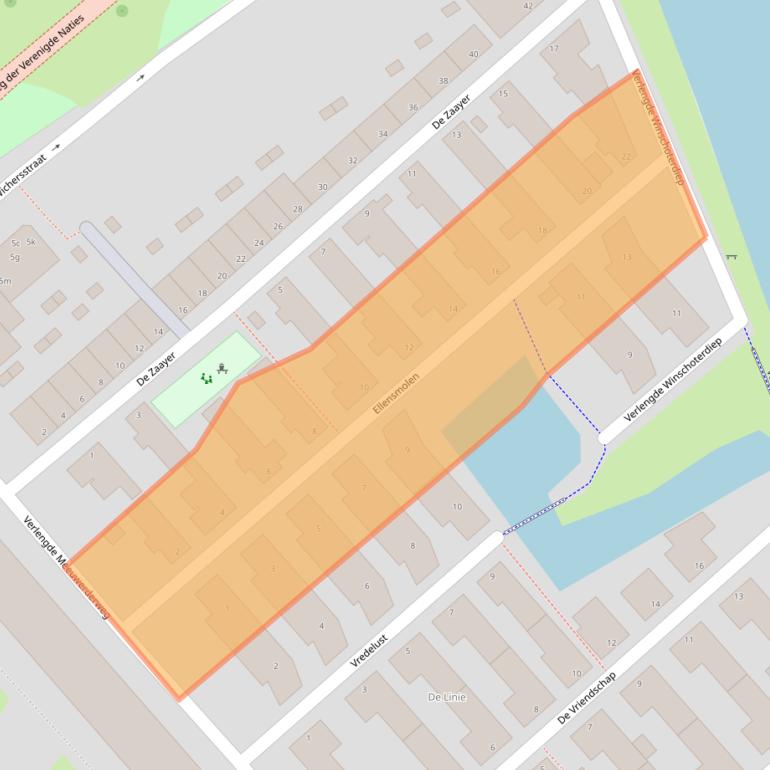 Kaart van postcodegebied 9723ZC.