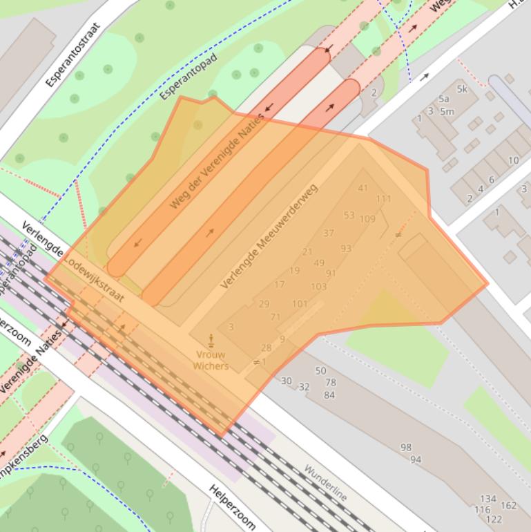 Kaart van postcodegebied 9723ZM.