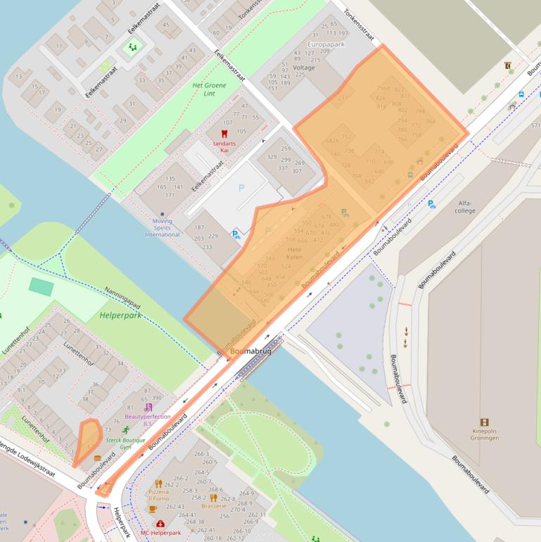 Kaart van postcodegebied 9723ZT.