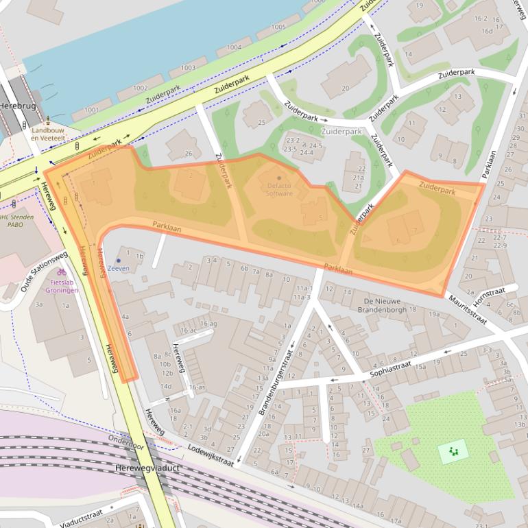 Kaart van postcodegebied 9724AD.