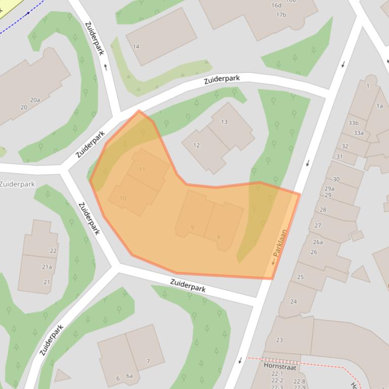 Kaart van postcodegebied 9724AE.