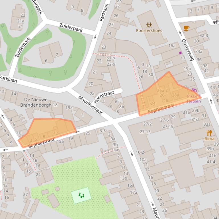 Kaart van postcodegebied 9724AV.