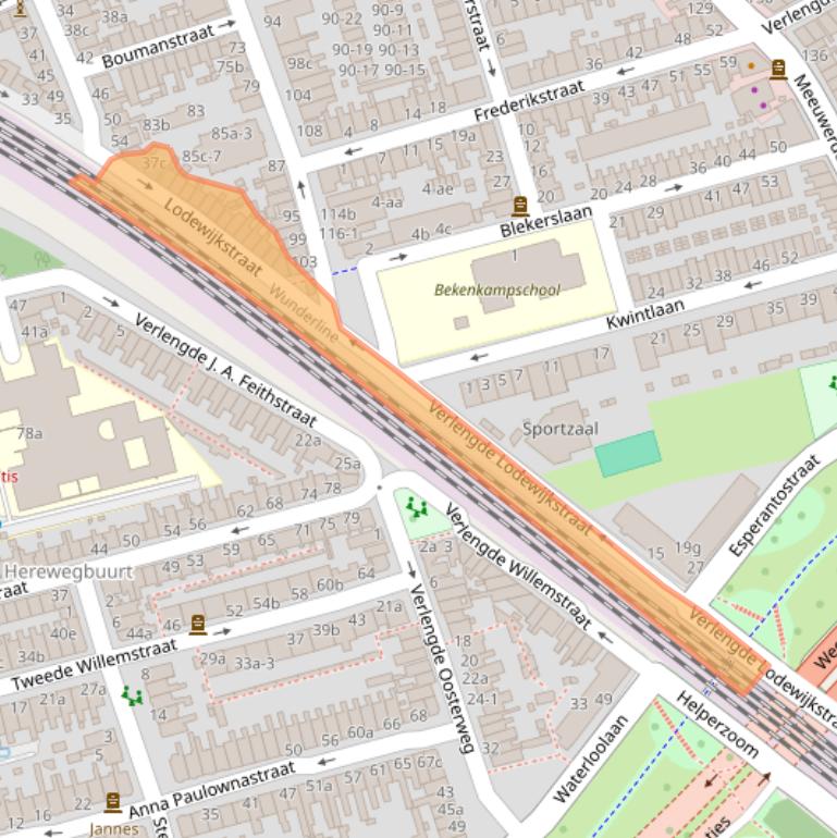 Kaart van postcodegebied 9724BG.