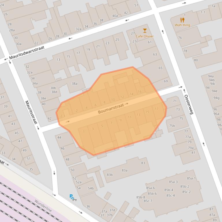 Kaart van postcodegebied 9724BR.