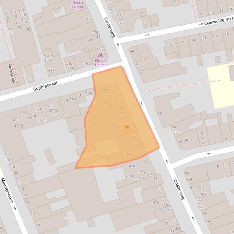 Kaart van postcodegebied 9724CB.