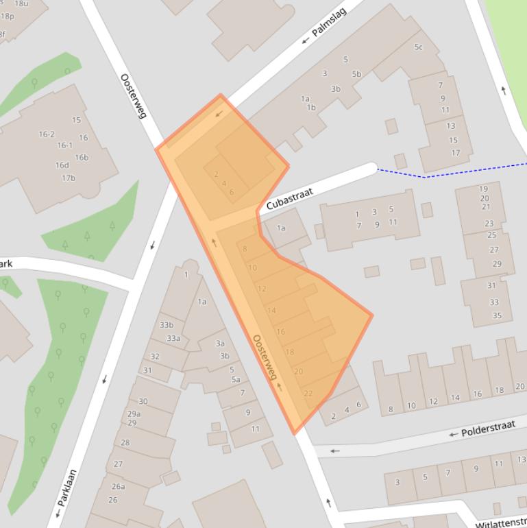 Kaart van postcodegebied 9724CH.