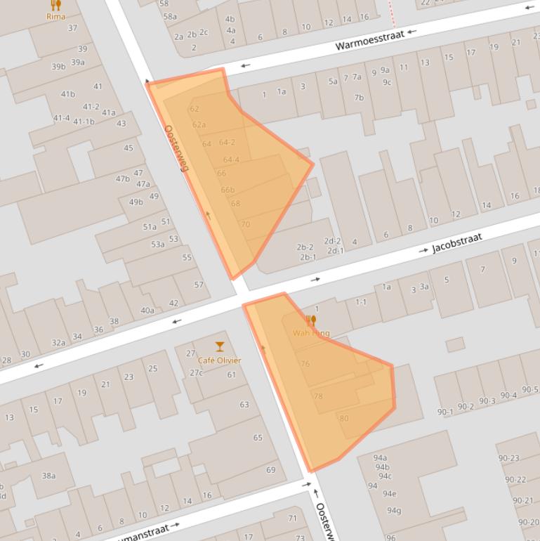 Kaart van postcodegebied 9724CK.
