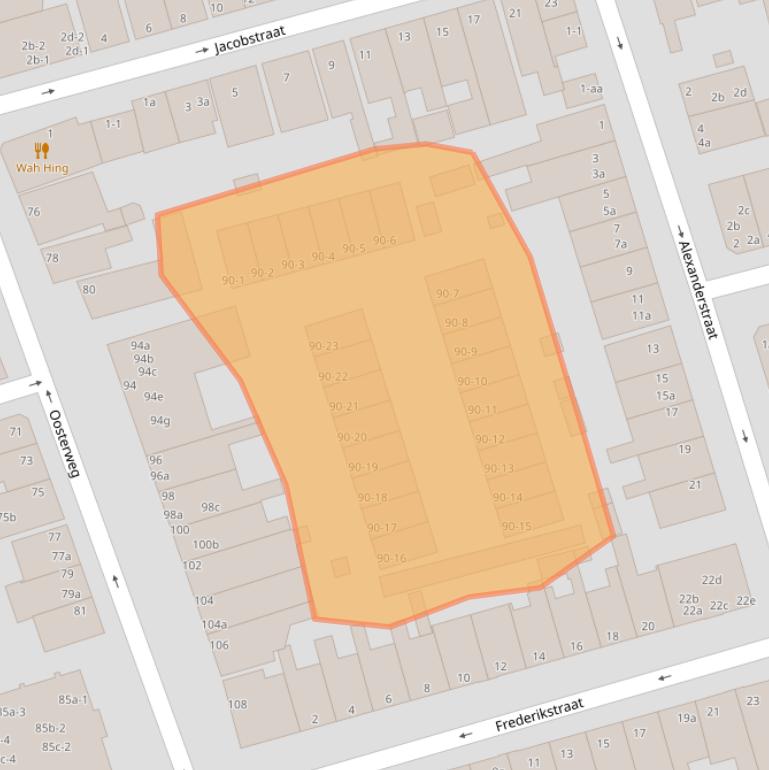Kaart van postcodegebied 9724CL.