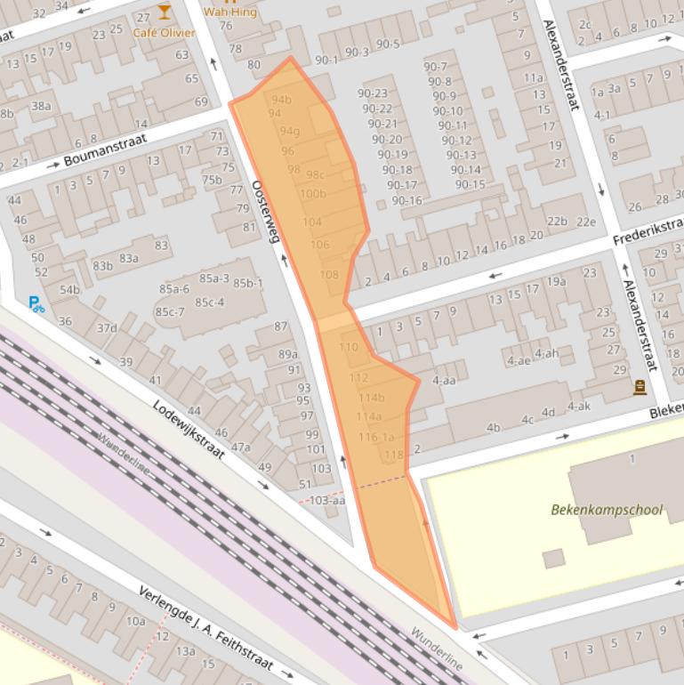 Kaart van postcodegebied 9724CM.