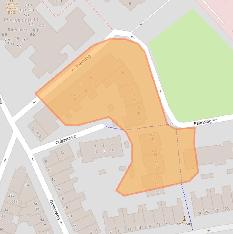 Kaart van postcodegebied 9724CN.