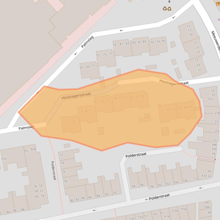 Kaart van postcodegebied 9724CV.