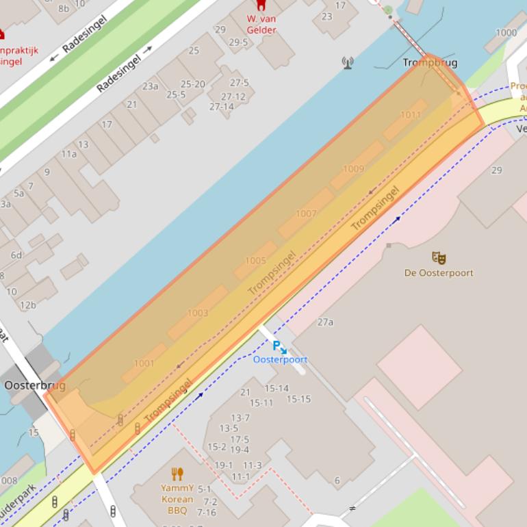 Kaart van postcodegebied 9724CW.