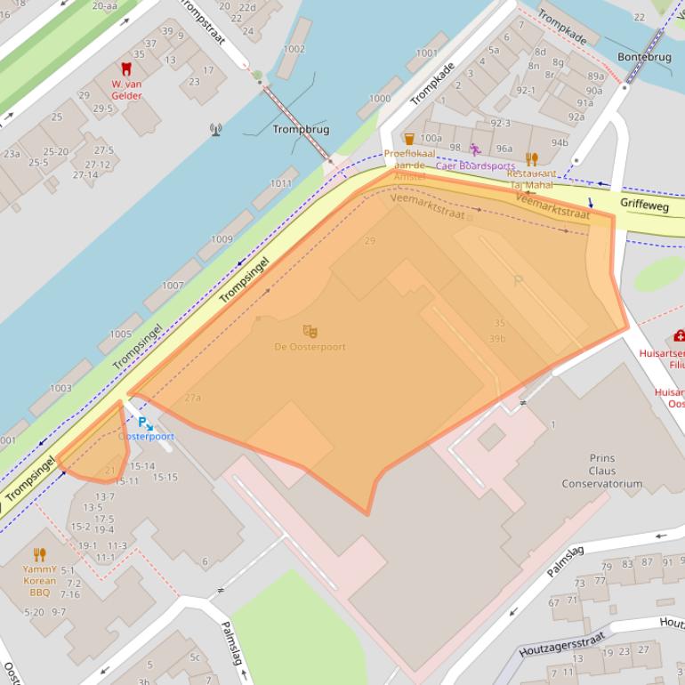 Kaart van postcodegebied 9724DA.