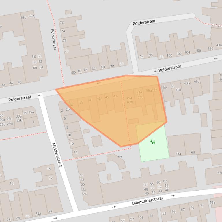 Kaart van postcodegebied 9724EC.