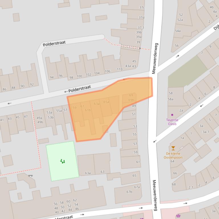 Kaart van postcodegebied 9724ED.