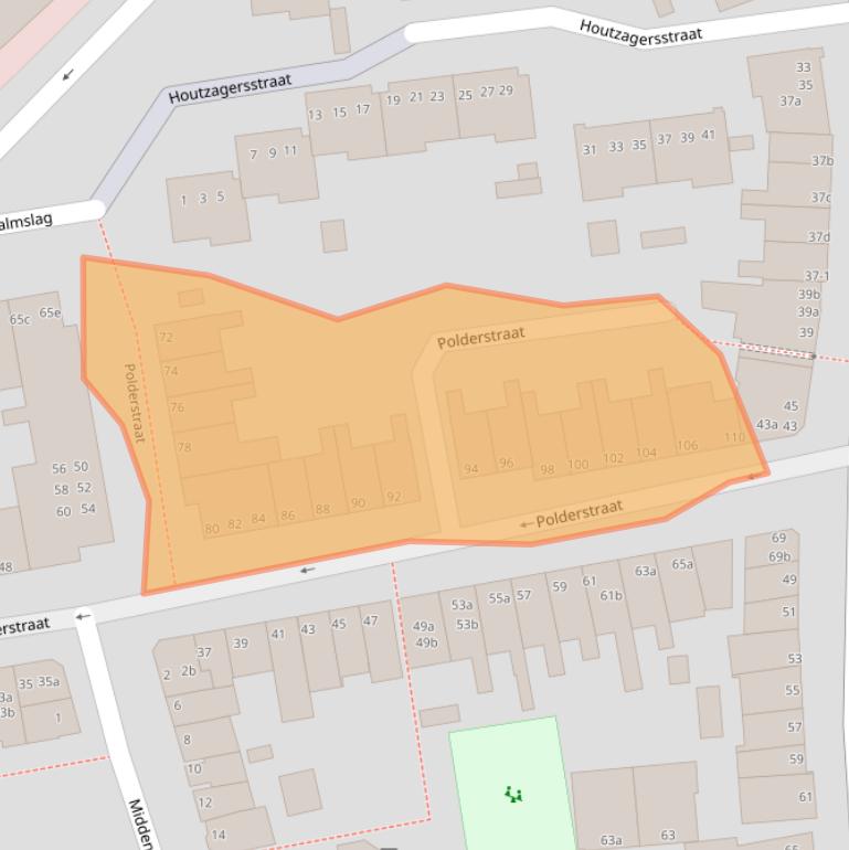 Kaart van postcodegebied 9724EH.