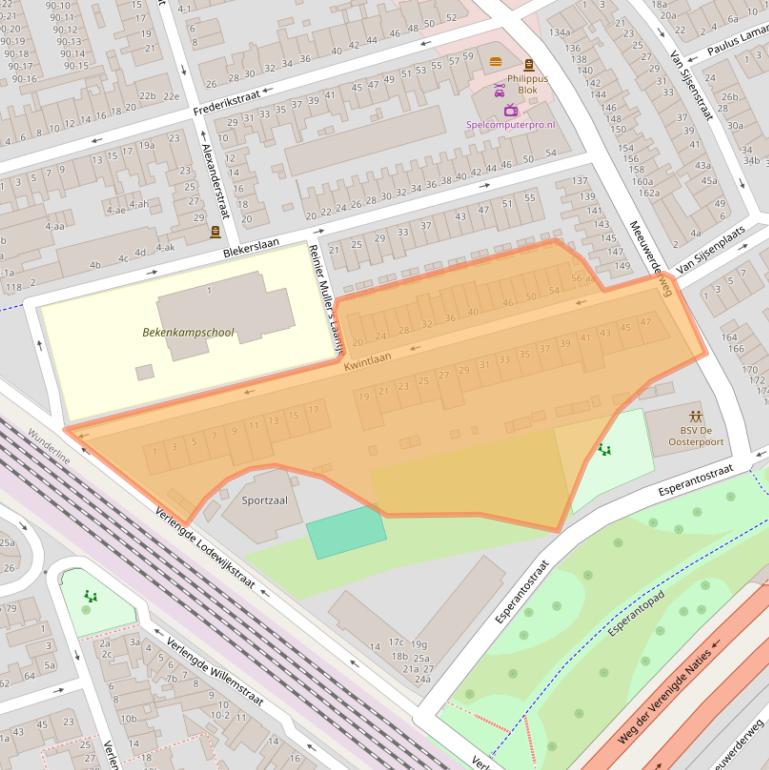 Kaart van postcodegebied 9724EL.