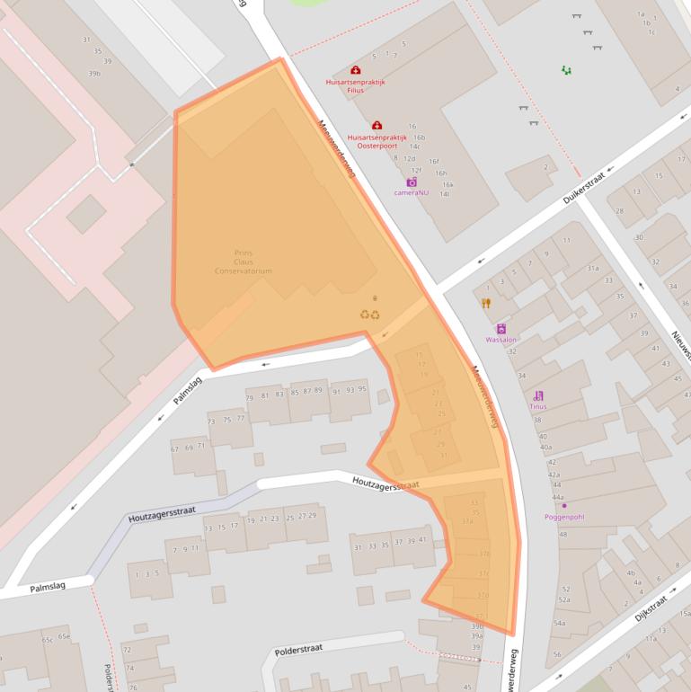 Kaart van postcodegebied 9724EM.