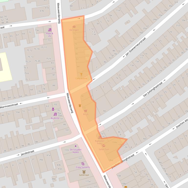 Kaart van postcodegebied 9724EW.