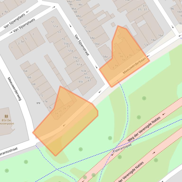 Kaart van postcodegebied 9724GV.