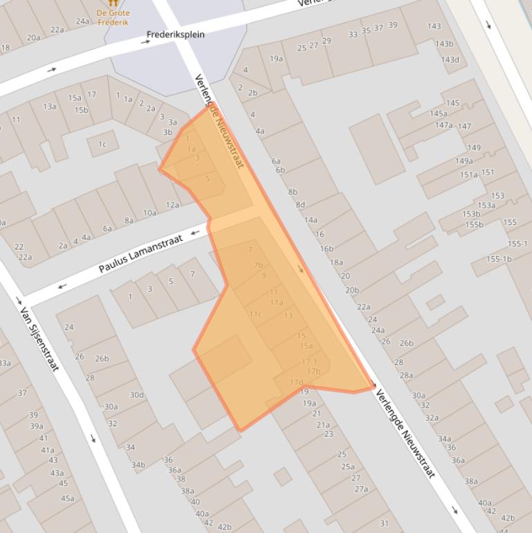 Kaart van postcodegebied 9724HA.