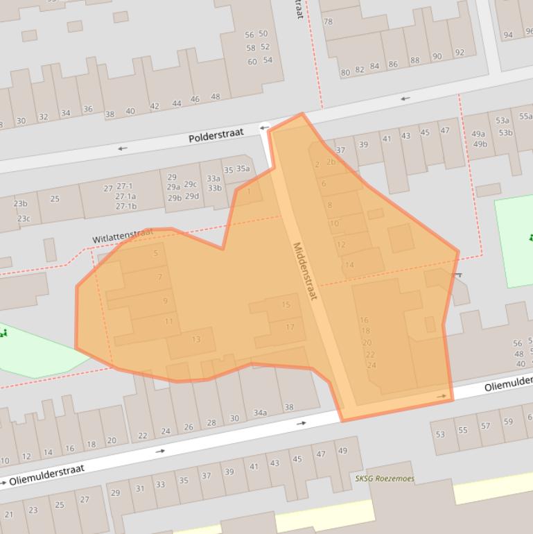 Kaart van postcodegebied 9724JB.