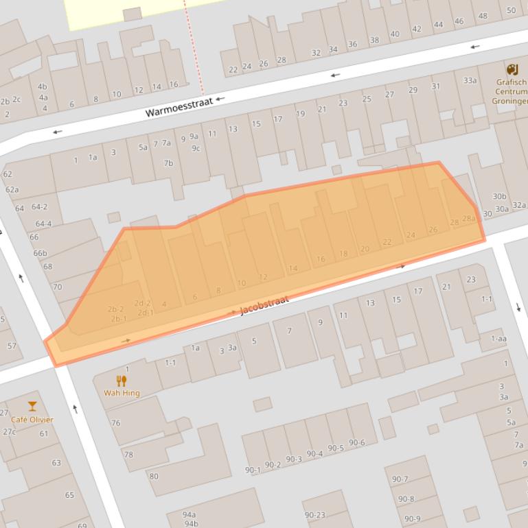 Kaart van postcodegebied 9724JR.