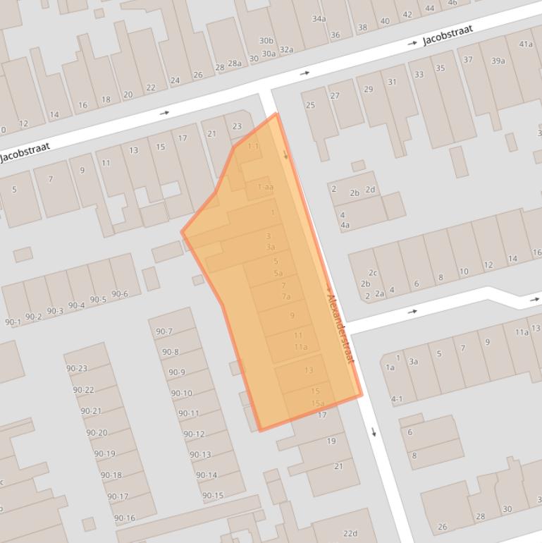 Kaart van postcodegebied 9724JT.