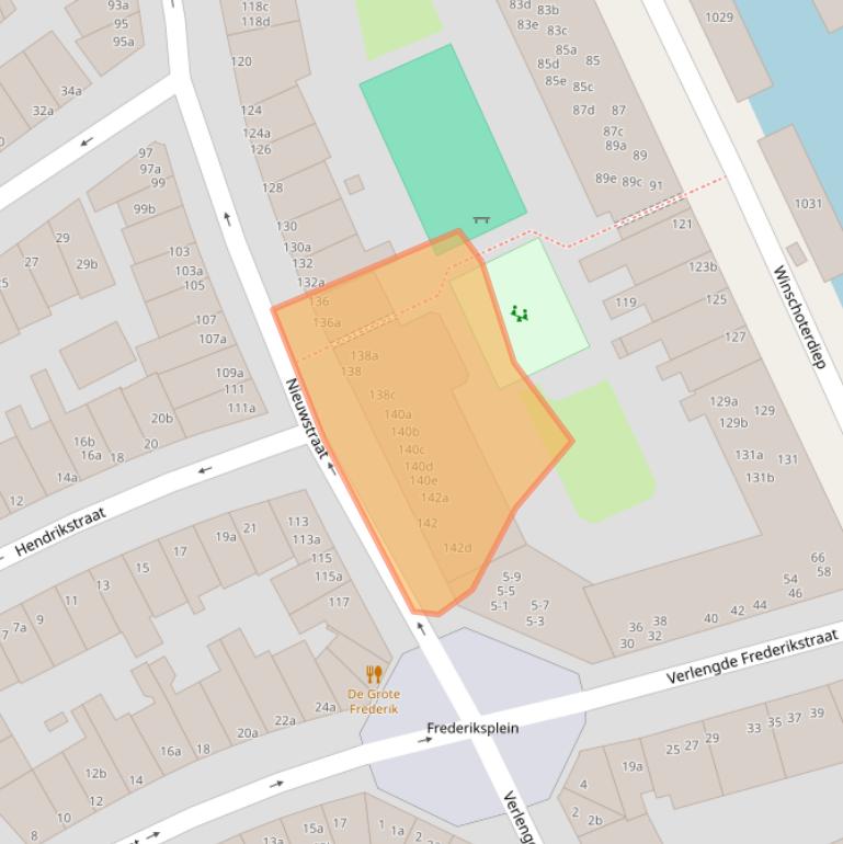 Kaart van postcodegebied 9724KT.