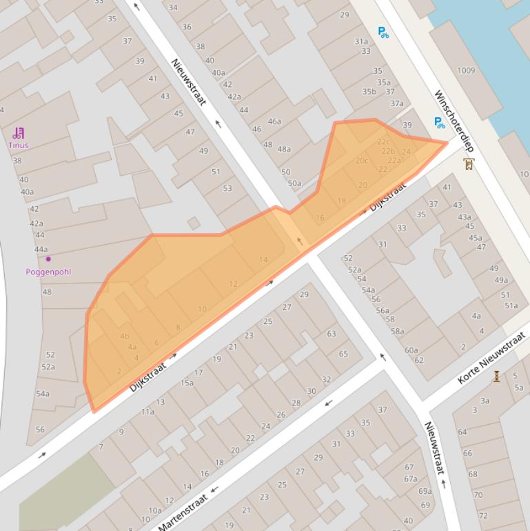 Kaart van postcodegebied 9724KX.