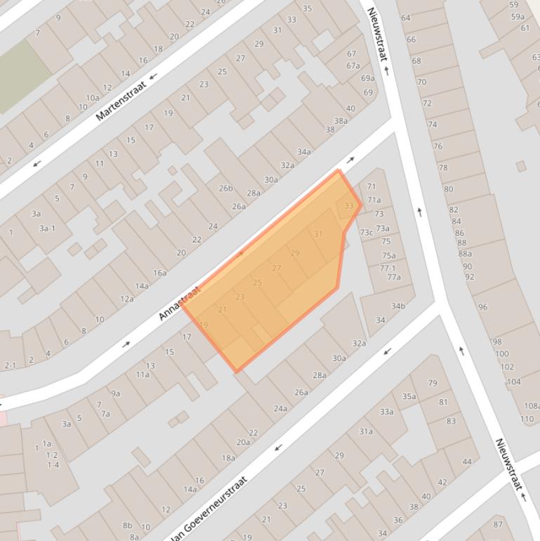 Kaart van postcodegebied 9724LE.