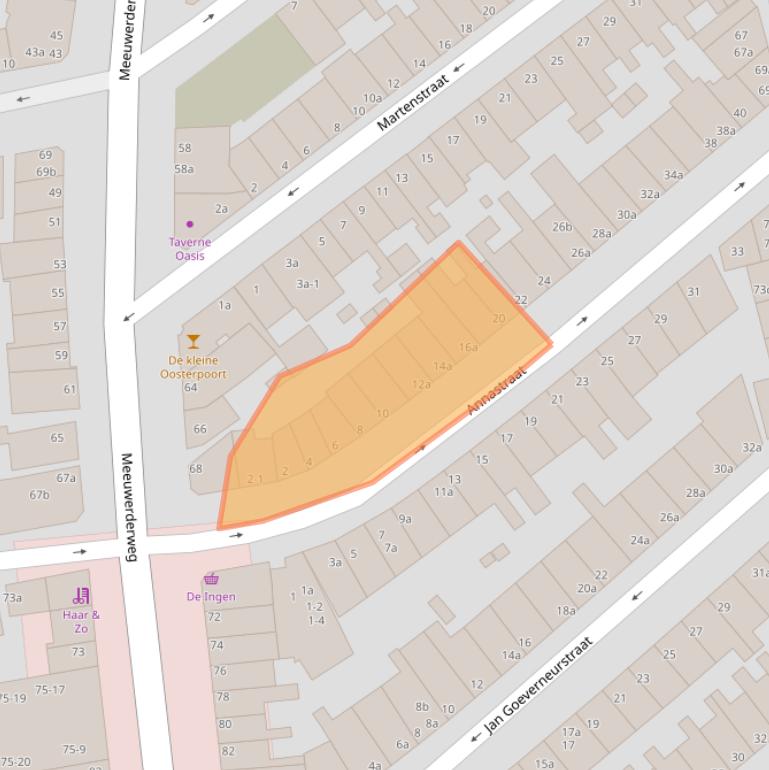 Kaart van postcodegebied 9724LG.