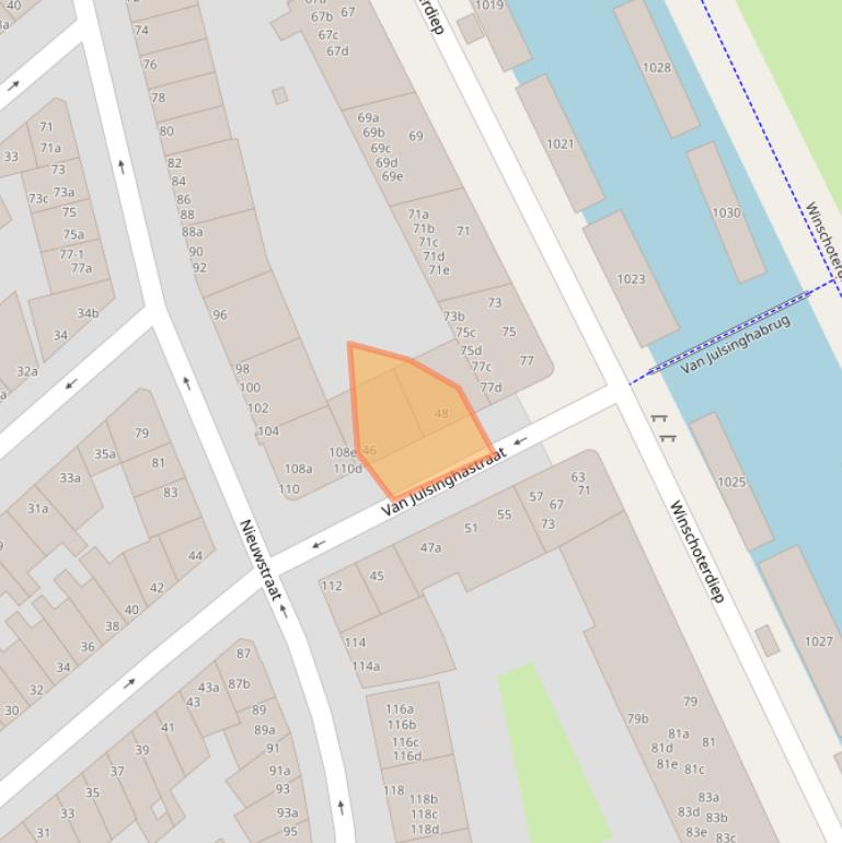 Kaart van postcodegebied 9724LS.