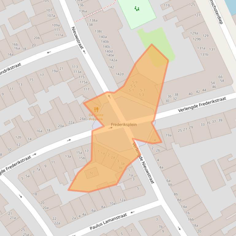 Kaart van postcodegebied 9724NH.