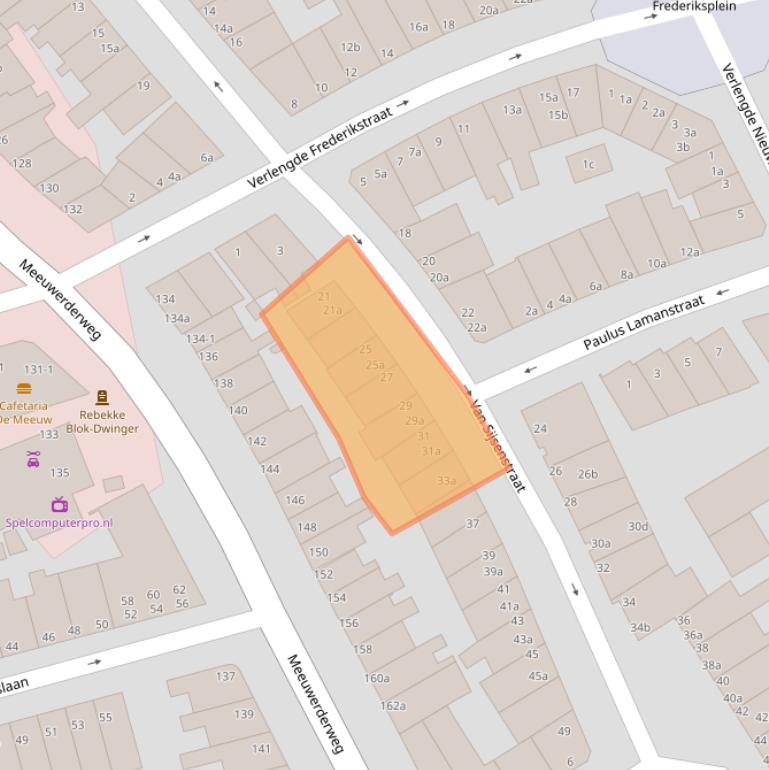 Kaart van postcodegebied 9724NK.