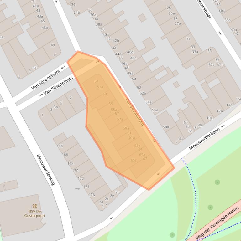 Kaart van postcodegebied 9724NM.