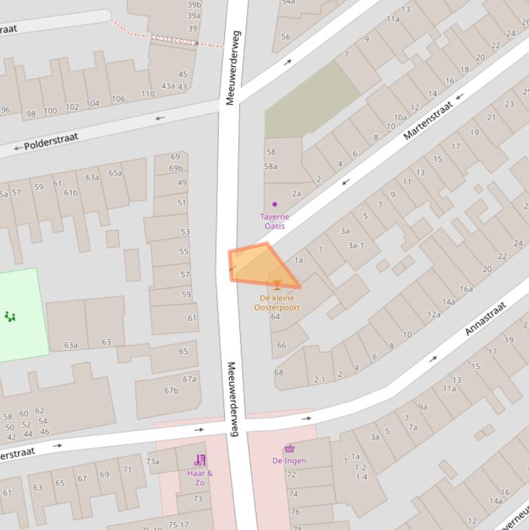 Kaart van postcodegebied 9724VE.