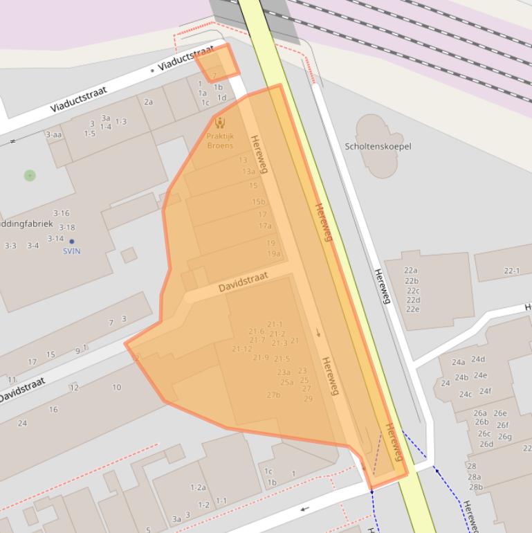 Kaart van postcodegebied 9725AA.