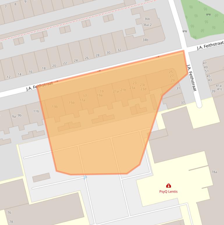 Kaart van postcodegebied 9725AM.